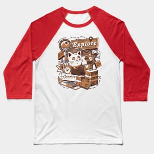 Born to Explore - Cute Traveler Cat Gift Baseball T-Shirt